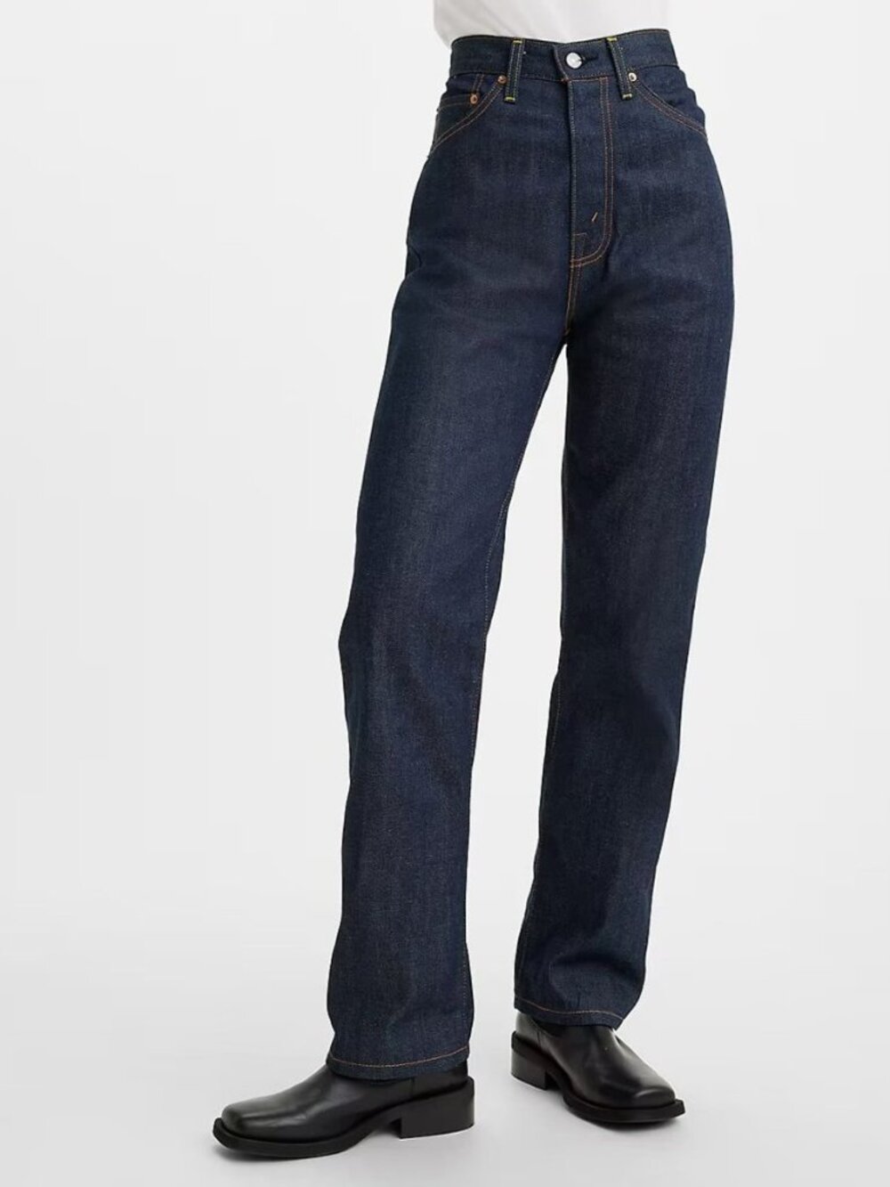 Levi's Vintage Clothing 1950s 701 Jeans High Rise Straight Selvedge Dark Indigo - Picture 14 of 16